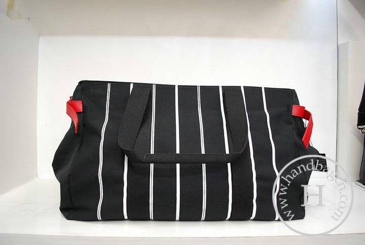 Chanel 35909 black fabric travel replica handbag