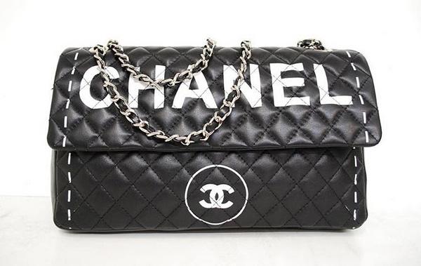 Chanel 35911 Replica Handbag Black Lambskin Leather With Silver Hardware