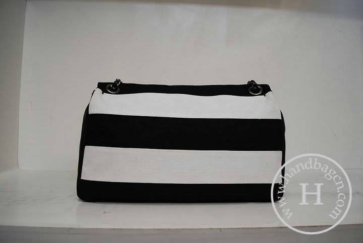 Chanel 35922 Replica Handbag Black Lambskin And Blue Frbric - Click Image to Close