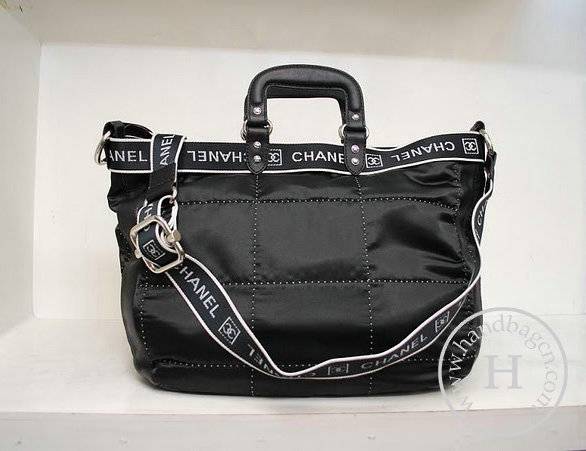 Chanel 35924 Replica Handbag Black Lambskin With Nylon