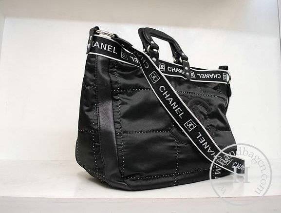 Chanel 35924 Replica Handbag Black Lambskin With Nylon - Click Image to Close