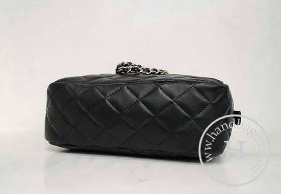 Chanel 35936 Replica Handbag Black Lambskin Leather With Silver Hardware - Click Image to Close