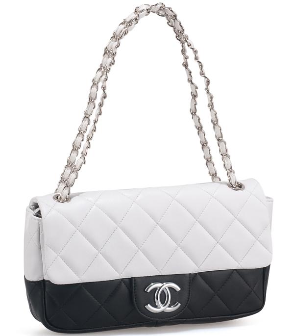 Chanel 35941 Classic Flap Bag in Two Tone Lambskin Leather - Click Image to Close