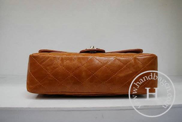 Chanel 35946 Replica Handbag Orange Cowhide Leather With Silver Hardware