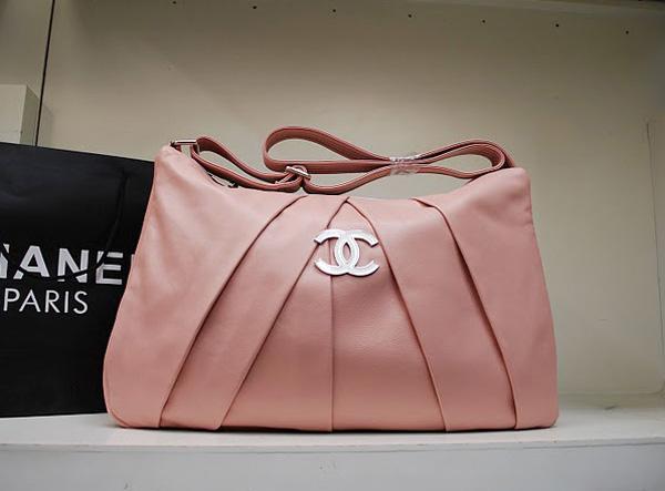 Chanel 35947 Replica Handbag Pink Lambskin Leather With Silver Hardware - Click Image to Close