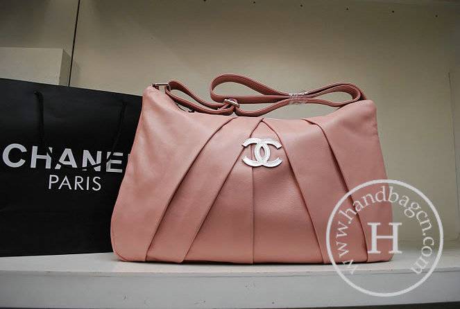 Chanel 35947 Replica Handbag Pink Lambskin Leather With Silver Hardware