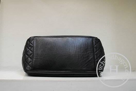 Chanel 35949 Replica Handbag Black Lambskin Leather With Silver Hardware