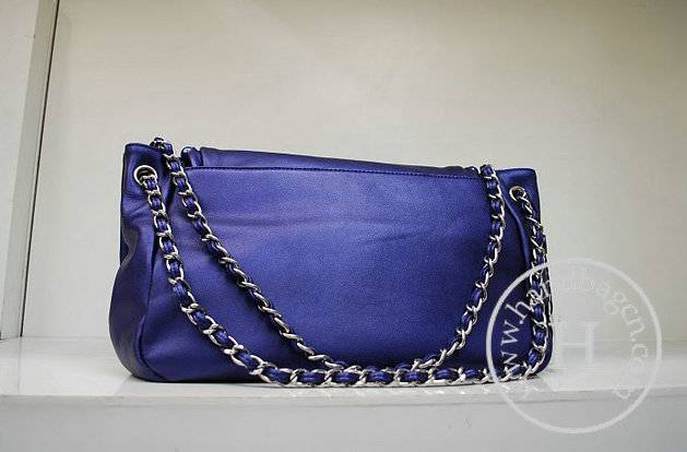 Chanel 35950 Replica Handbag Purple Lambskin With Silver Hardware
