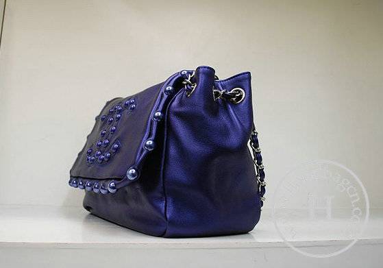 Chanel 35950 Replica Handbag Purple Lambskin With Silver Hardware