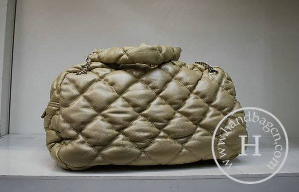 Chanel 35961 Knockoff Handbag Cream Lambskin Leather With Silver Hardware