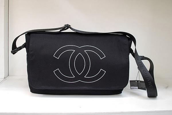 Chanel 35968 Replica Black Fabric Messenger Handbag
