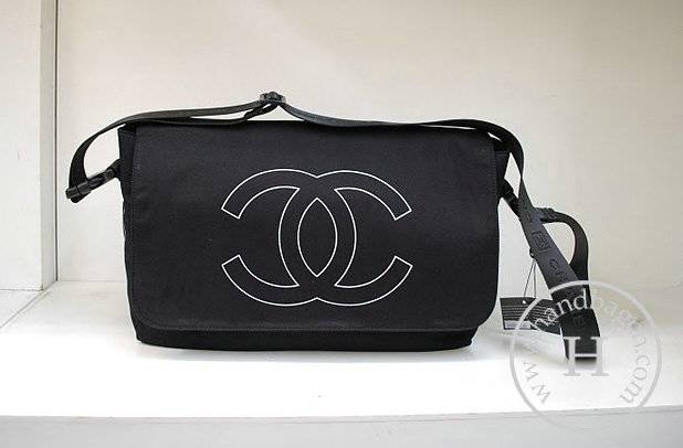 Chanel 35968 Replica Black Fabric Messenger Handbag - Click Image to Close