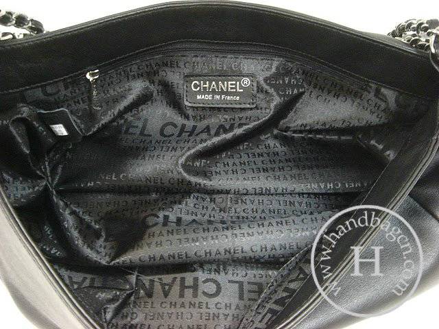 Chanel 35971 Black Calfskin Leather Handbag With Silver Hardware - Click Image to Close