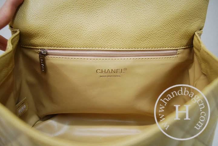 Chanel 35973 Replica Handbag Apricot Caviar Leather With Silver Hardware