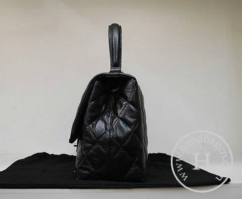 Chanel 35973 Replica Handbag Black Caviar Leather With Silver Hardware