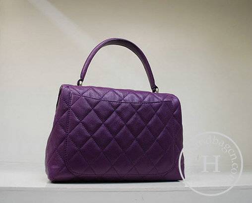 Chanel 35973 Replica Handbag Purple Caviar Leather With Silver Hardware - Click Image to Close