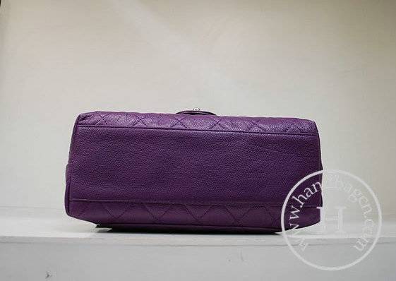 Chanel 35973 Replica Handbag Purple Caviar Leather With Silver Hardware - Click Image to Close