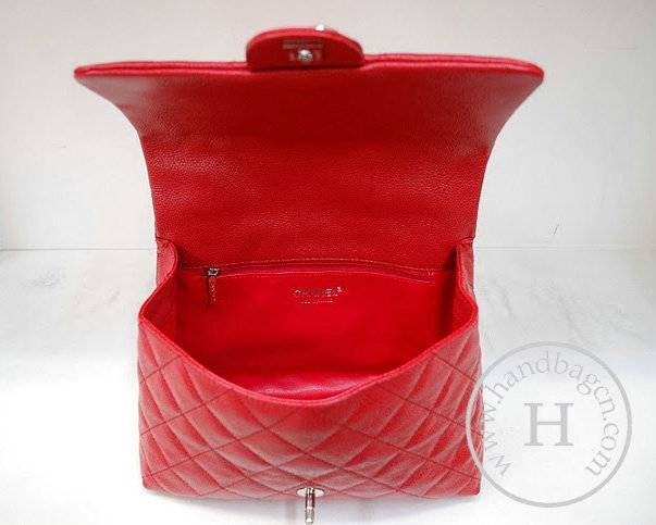 Chanel 35973 Replica Handbag Red Caviar Leather With Silver Handbag - Click Image to Close