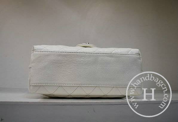 Chanel 35973 Replica Handbag White Caviar Leather With Silver Hardware - Click Image to Close