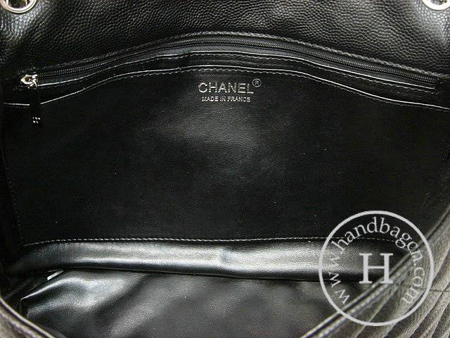 Chanel 35974 Replica Handbag Black Caviar Leather With Silver Hardware - Click Image to Close