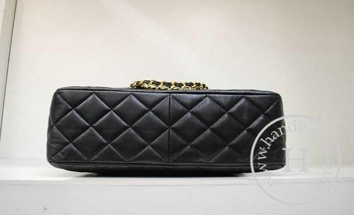 Chanel 35977 Replica Handbag Black Lambskin Leather With Gold Hardware - Click Image to Close