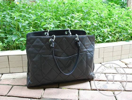 Chanel 35985 Replica Handbag Black Caviar Leather With Silver Hardware