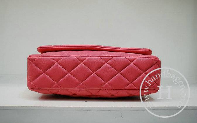 Chanel 35989 Replica Handbag Pink Lambskin Leather With Silver Hardware