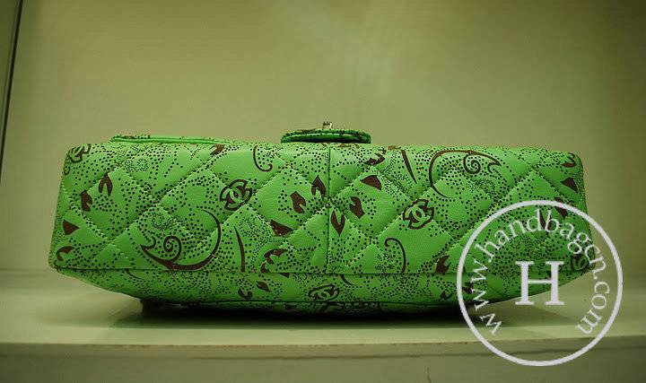Chanel 35997 Replica Handbag Green Engraving lambskin Leather - Click Image to Close