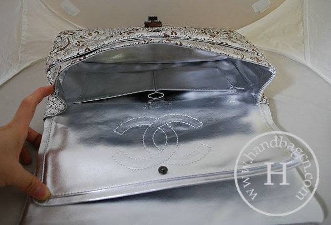 Chanel 35997 Replica Handbag Silver Engraving lambskin Leather