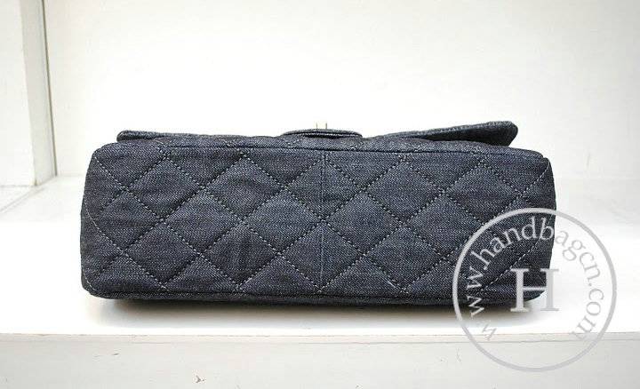 Chanel 36003 Black Denim Flap Handbag With Gold Hardware - Click Image to Close