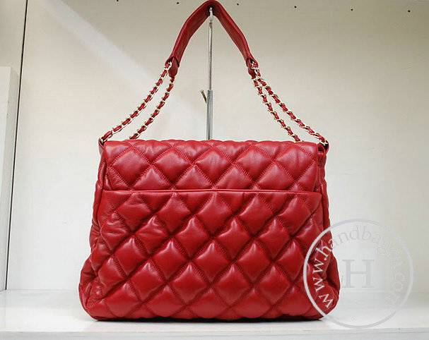 Chanel 36012 Knockoff Handbag Red Bubbles Lambskin Leather With Gold Hardware