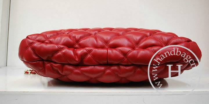 Chanel 36012 Knockoff Handbag Red Bubbles Lambskin Leather With Gold Hardware