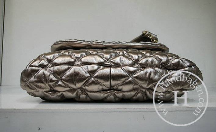 Chanel 36012 Knockoff Handbag Silvery Grey Bubbles Lambskin Leather With Gold Hardware - Click Image to Close