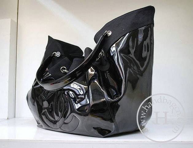 Chanel 09 Black Patent Single Shoulder Bag 36018 - Click Image to Close