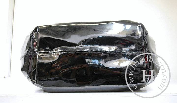 Chanel 36018 Knockoff Handbag Black patent Leather With Silver Hardware - Click Image to Close