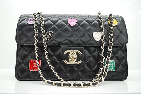 knockoff Chanel 36026 Black Jansen Lambskin Leather Flap Bag