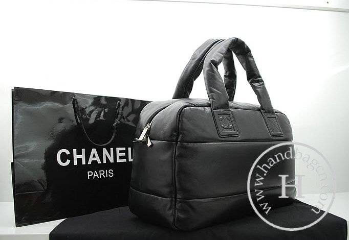 Chanel 36031 Black Lambskin Coco Cocoon Bowling Replica Bag