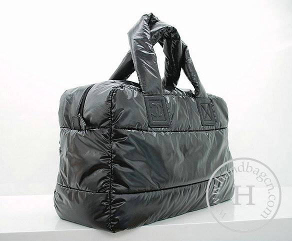 Chanel 36031 Black Nylon Coco Cocoon Bowling Knockoff Bag - Click Image to Close