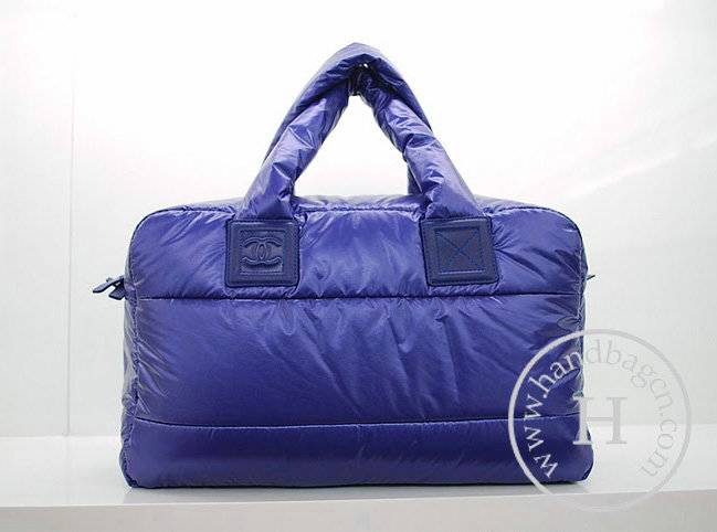 Chanel 36031 Blue Nylon Coco Cocoon Bowling Replica Bag
