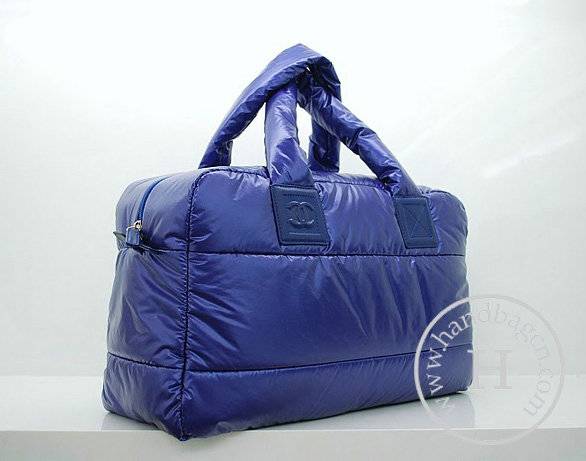 Chanel 36031 Blue Nylon Coco Cocoon Bowling Replica Bag