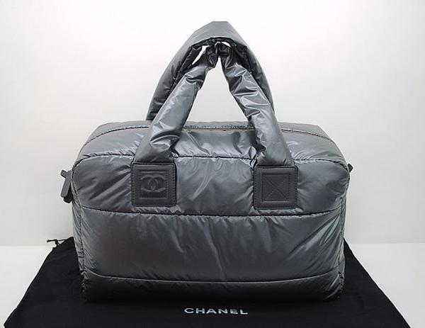 Chanel 36031 Grey Nylon Coco Cocoon Bowling Replica Bag