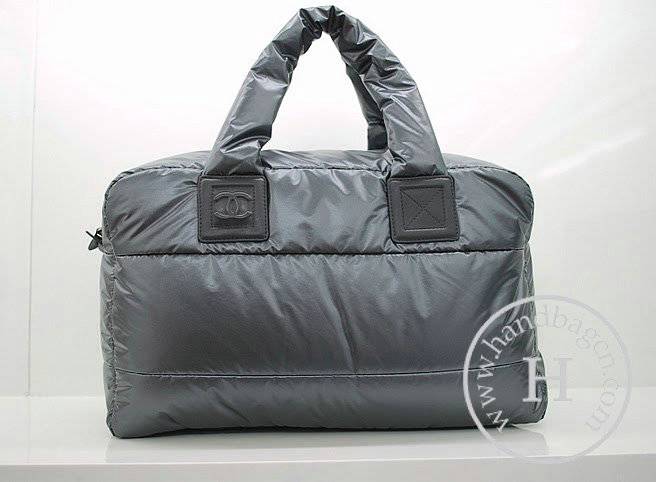 Chanel 36031 Grey Nylon Coco Cocoon Bowling Replica Bag