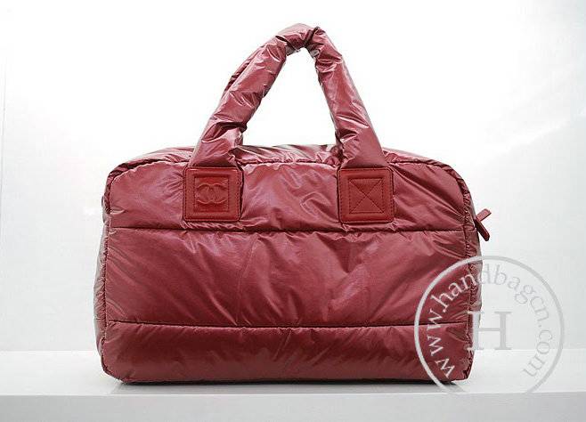 Chanel 36031 Red Nylon Coco Cocoon Bowling Replica Bag - Click Image to Close