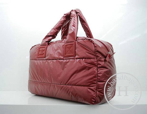 Chanel 36031 Red Nylon Coco Cocoon Bowling Replica Bag - Click Image to Close