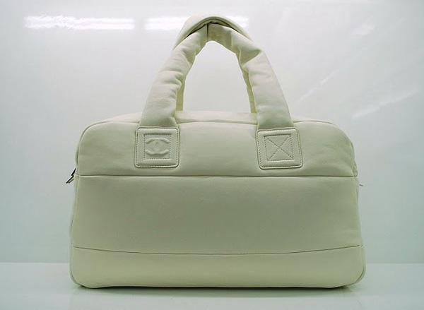Chanel 36031 Cream Lambskin Coco Cocoon Bowling Replica Bag