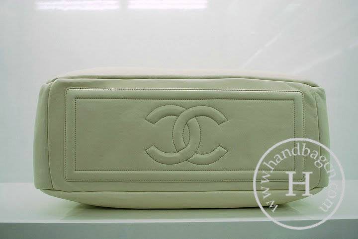 Chanel 36031 Cream Lambskin Coco Cocoon Bowling Replica Bag - Click Image to Close