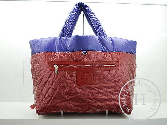 Chanel 36032 Blue Nylon Coco Cocoon Reversible Knockoff Handbag - Click Image to Close