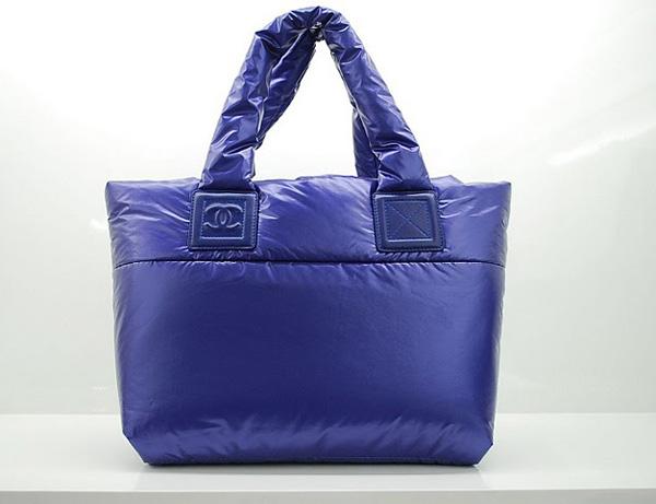 Chanel 36033 Blue Nylon Coco Cocoon Reversible Knockoff Handbag - Click Image to Close
