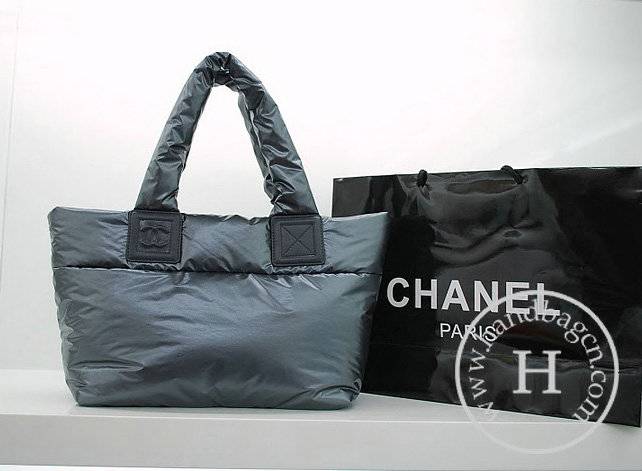 Chanel 36033 Grey Nylon Coco Cocoon Reversible Knockoff Handbag