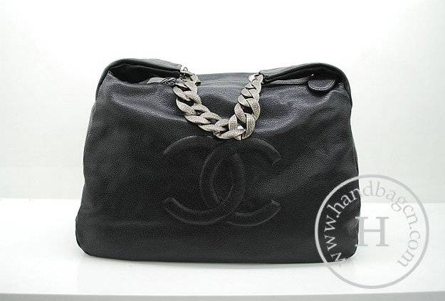 Chanel 36034 Black Caviar Leather Knockoff Bag - Click Image to Close
